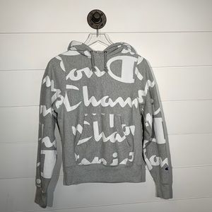 Champion Shirts Reverse Weave Allover Logo Hoodie Poshmark